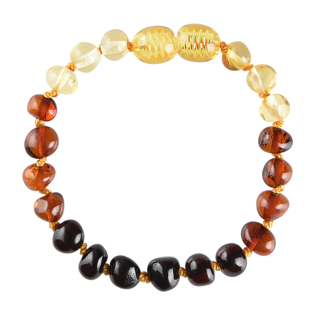 Baltic Amber Baby Bracelet - Polished Rainbow