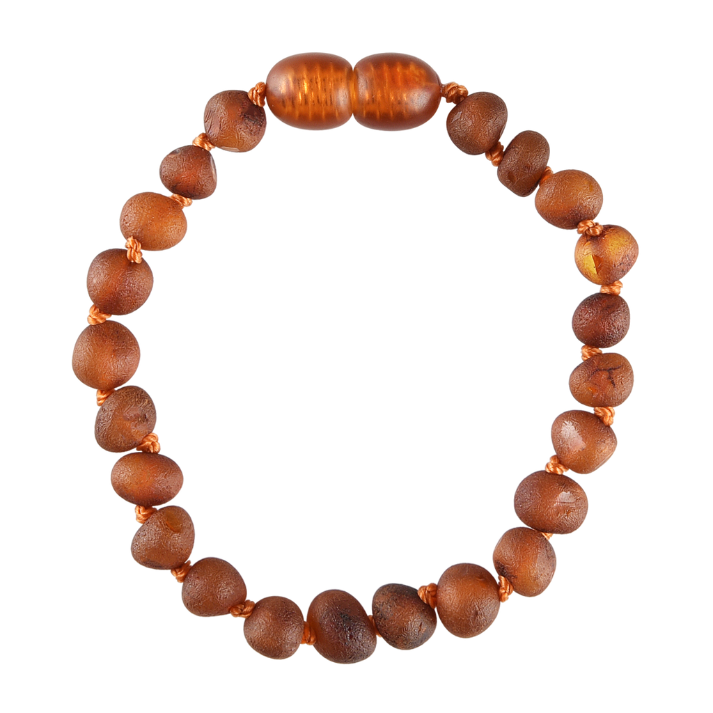 Baltic Amber Baby Bracelet - Raw Cognac