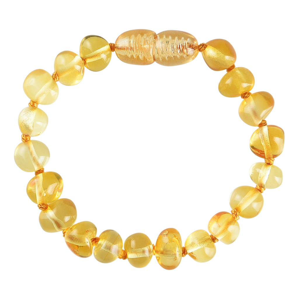 Baltic Amber Baby Bracelet - Polished Lemon