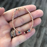 Birthstone Collection - Custom 14K Rose Gold Middle Accent Bracelet