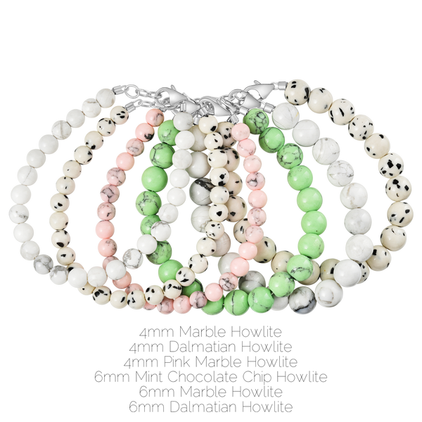 Dalmatian Howlite 4mm Bracelet