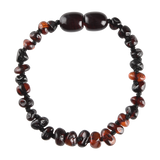 Baltic Amber Baby Bracelet - Polished Dark Cherry Chips