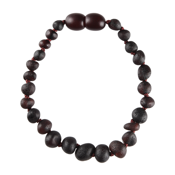 Baltic Amber Baby Bracelet - Raw Dark Cherry