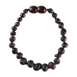 Baltic Amber Baby Bracelet - Raw Dark Cherry