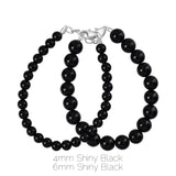 Shiny Black 4mm Bracelet