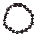 Baltic Amber Baby Bracelet - Polished Dark Cherry