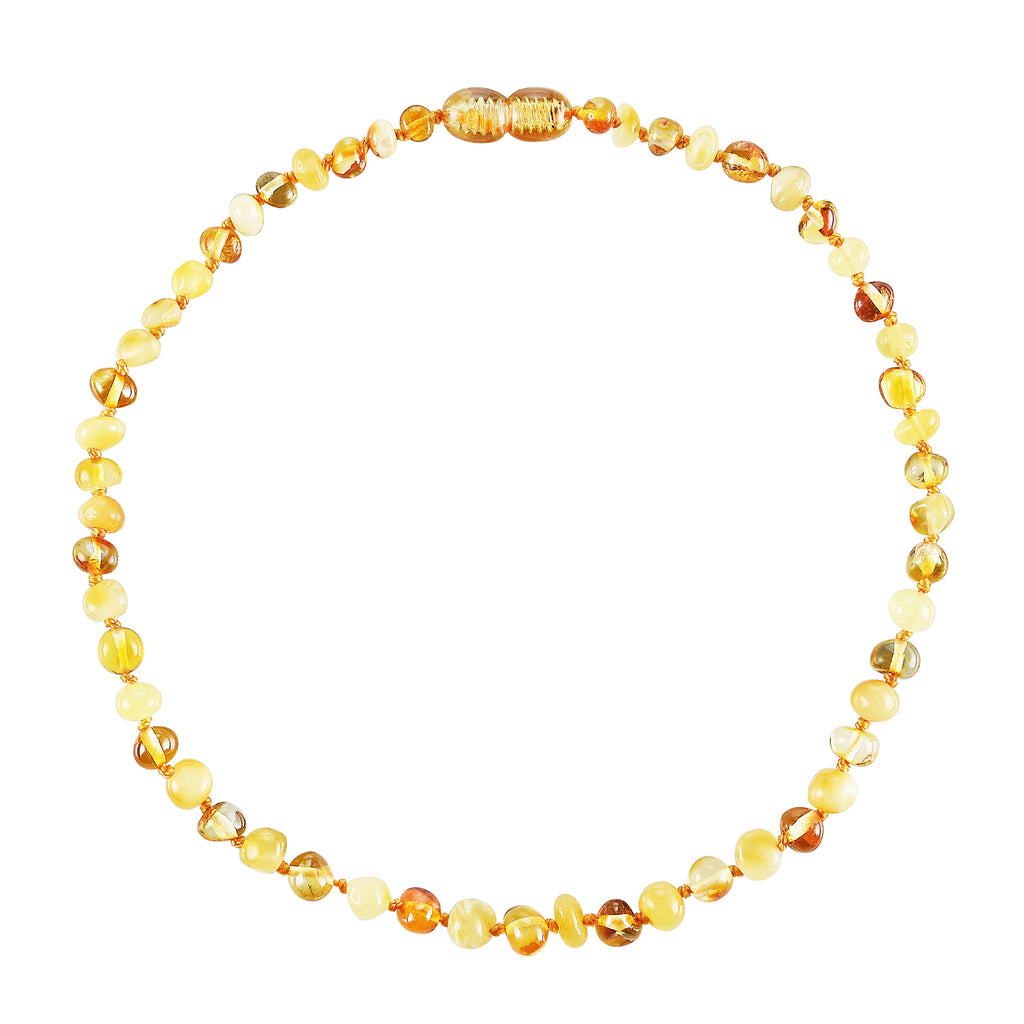 Baltic Amber Baby Necklace - Polished Butter + Honey