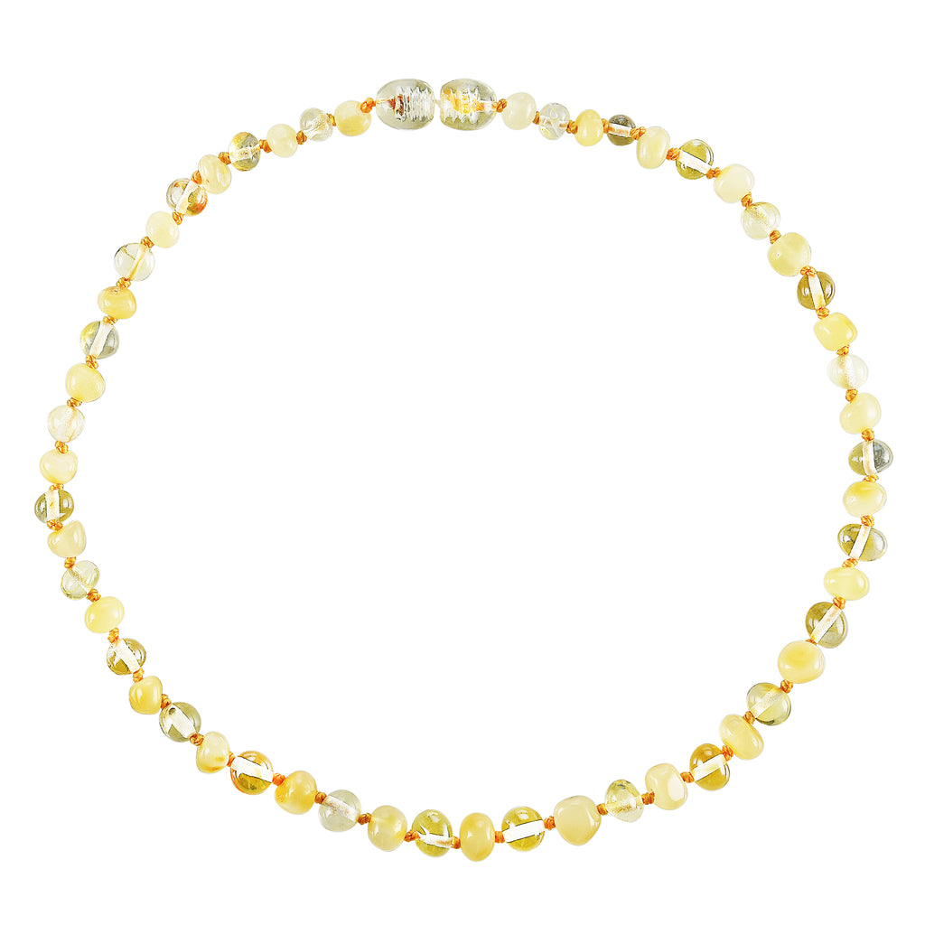 Baltic Amber Baby Necklace - Polished Butter + Lemon