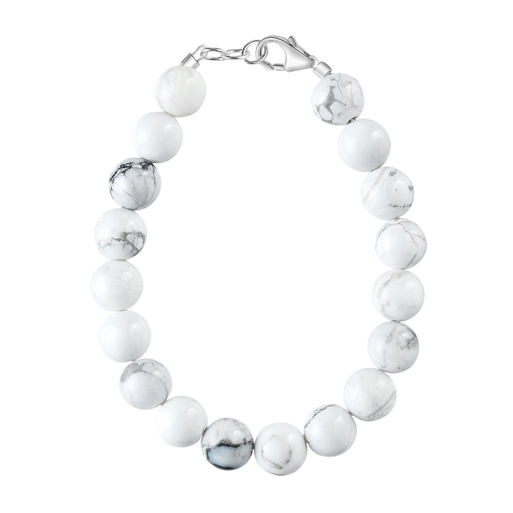 White Marble Howlite 6mm Bracelet