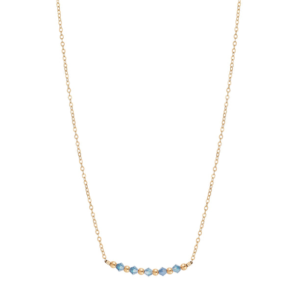 [STONE HENgE] 韓国☆14K☆Lucky U March Birthstone Necklace July Birthstone Pendant 14k Gold - Pink Tourmaline | Linjer