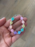 Pastel Rainbow Hearts Bracelet