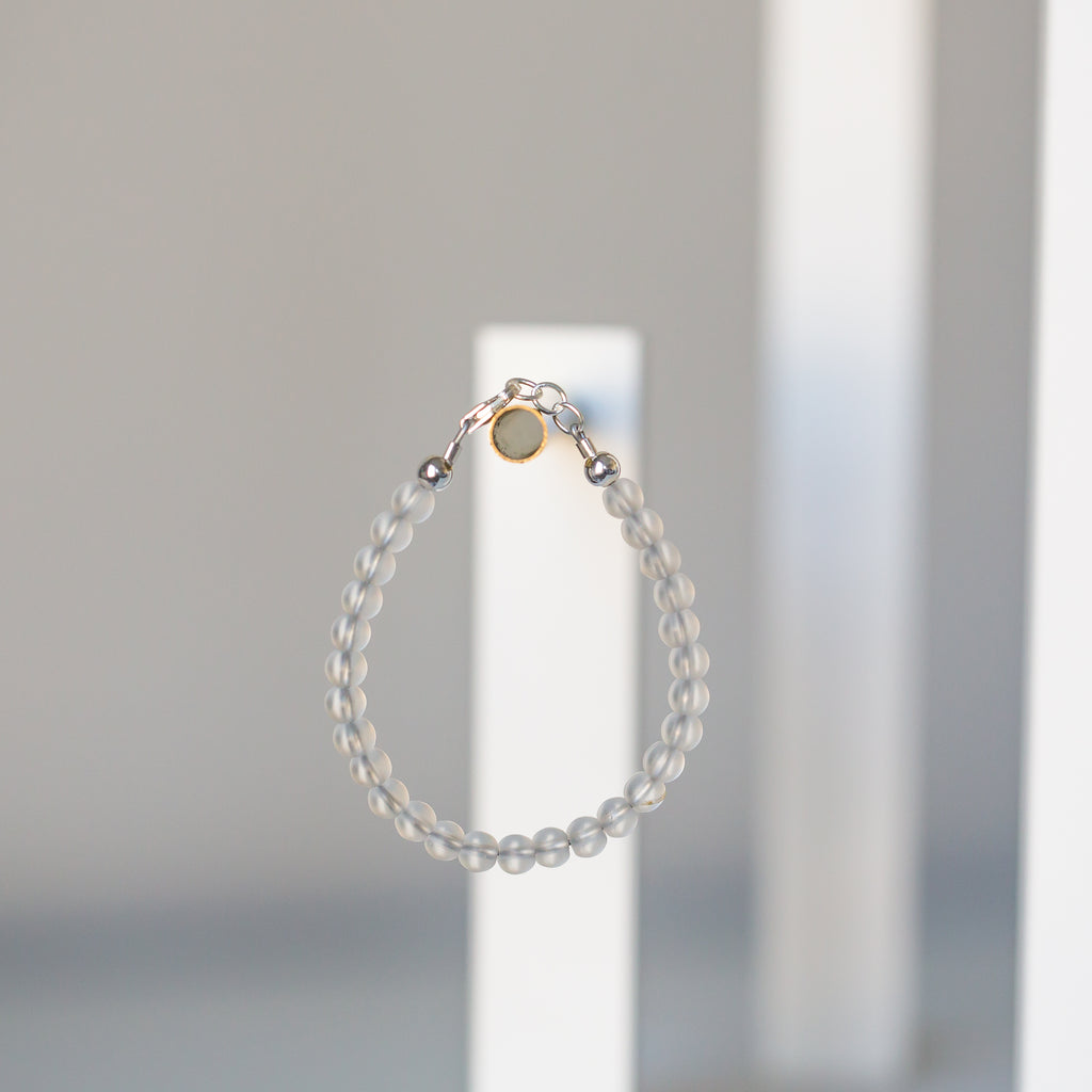 Matte Clear Gemstone 4mm Bracelet