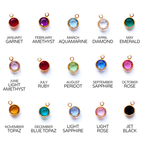 Gold Swarovski Birthstone Charms