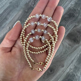 White letters on CLEAR beads WITH metallics between