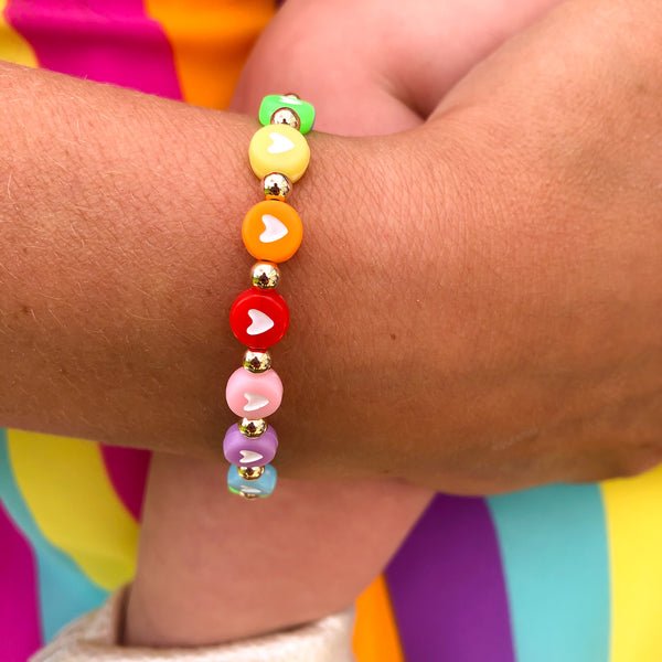 Rainbow Hearts Bracelet