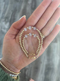 White letters on CLEAR beads WITH metallics between