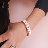 Gold letters on white beads WITH metallics between