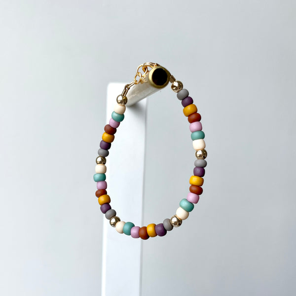 Phone number bracelet - Pastel numbers on white beads – Poppy Lane & Co.
