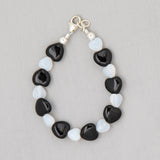 Black and White Hearts Bracelet