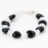 Black and White Hearts Bracelet