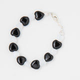 Black and White Hearts Bracelet