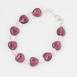 Pink and Purple Hearts Bracelet