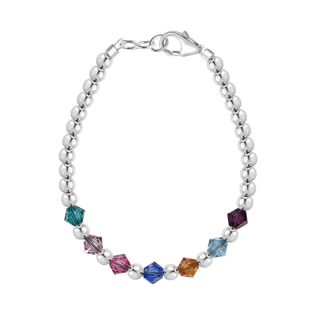 Birthstone Collection - Custom Sterling Silver Middle Accent Bracelet
