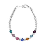 Birthstone Collection - Custom Sterling Silver Middle Accent Bracelet