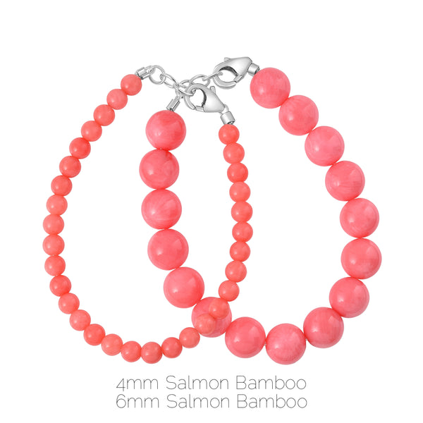 Salmon Bamboo 4mm Bracelet