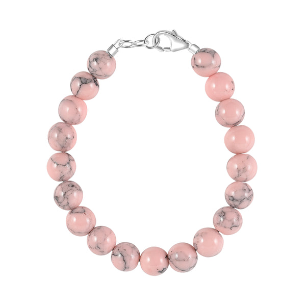 Pink Marble Howlite 6mm Bracelet
