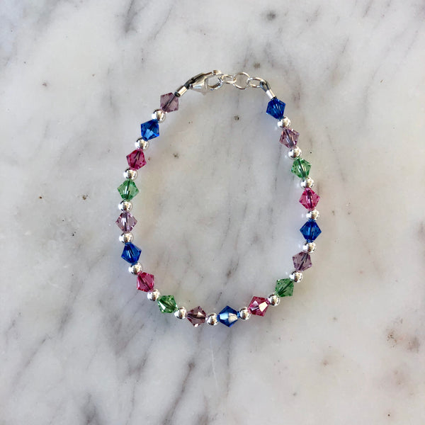 Birthstone Collection - Custom Sterling Silver Every Other Bracelet