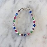 Birthstone Collection - Custom Sterling Silver Every Other Bracelet