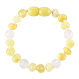 Baltic Amber Baby Bracelet - Polished Butter + Rose Quartz