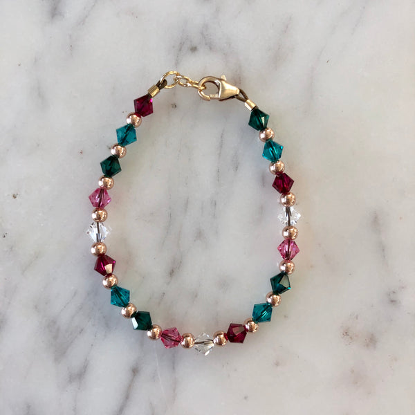 Birthstone Collection - Custom 14K Rose Gold Every Other Bracelet