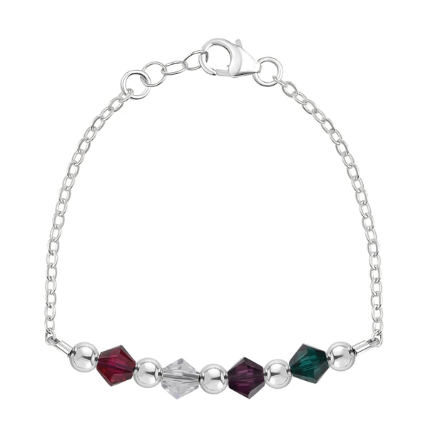 Birthstone Collection - Custom Sterling Silver Chain Bracelet