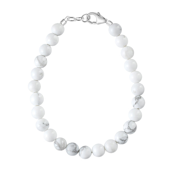 White Marble Howlite 4mm Bracelet