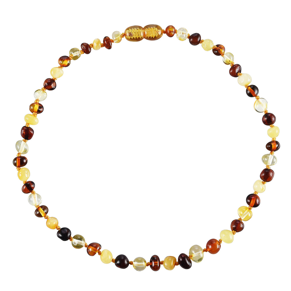 Baltic Amber Baby Necklace - Polished Multicolor