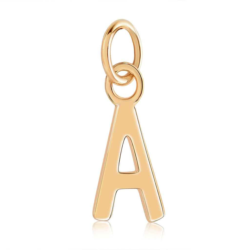 Initial Letter Charms - Gold Plated Mini Alphabet Charms for Bracelet C