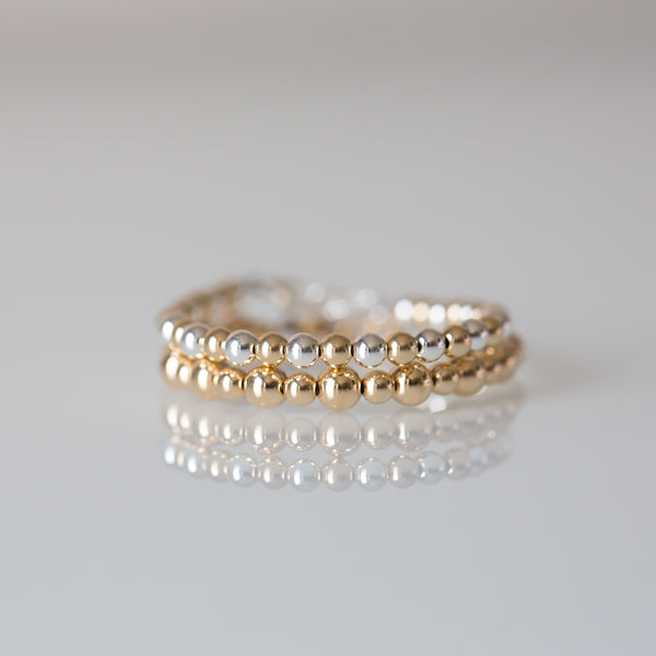 Sterling Silver & 14k Gold 4mm Bracelet