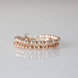Sterling Silver & 14k Rose Gold 4mm Bracelet