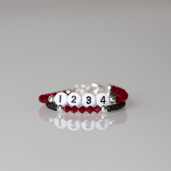 Red Badge Number Bracelet