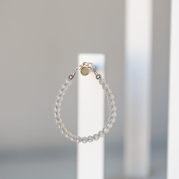 Matte Clear Gemstone 4mm Bracelet