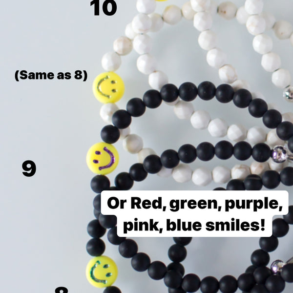 Phone number bracelet - Pastel numbers on white beads – Poppy Lane & Co.
