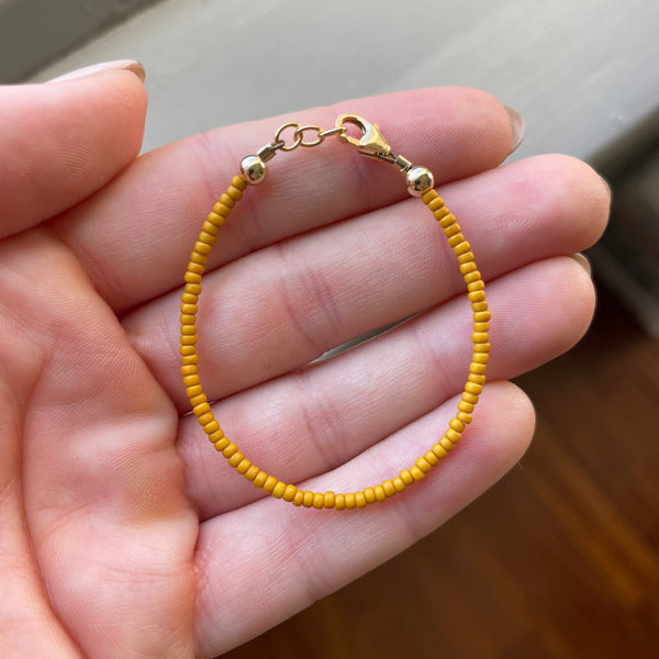 Opaque Mustard Yellow 2mm Bracelet