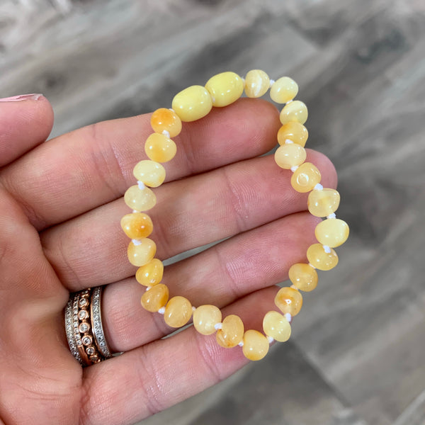 Baltic Amber Adult Bracelet - Polished Butter