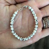 Dalmatian Howlite 4mm Bracelet