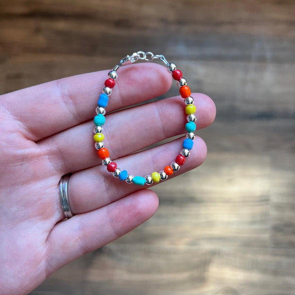 Rainbow Seed Bead V2 4mm Bracelet