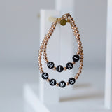 White letters on black beads WITH metallics between