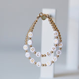 Gold letters on white beads WITH metallics between