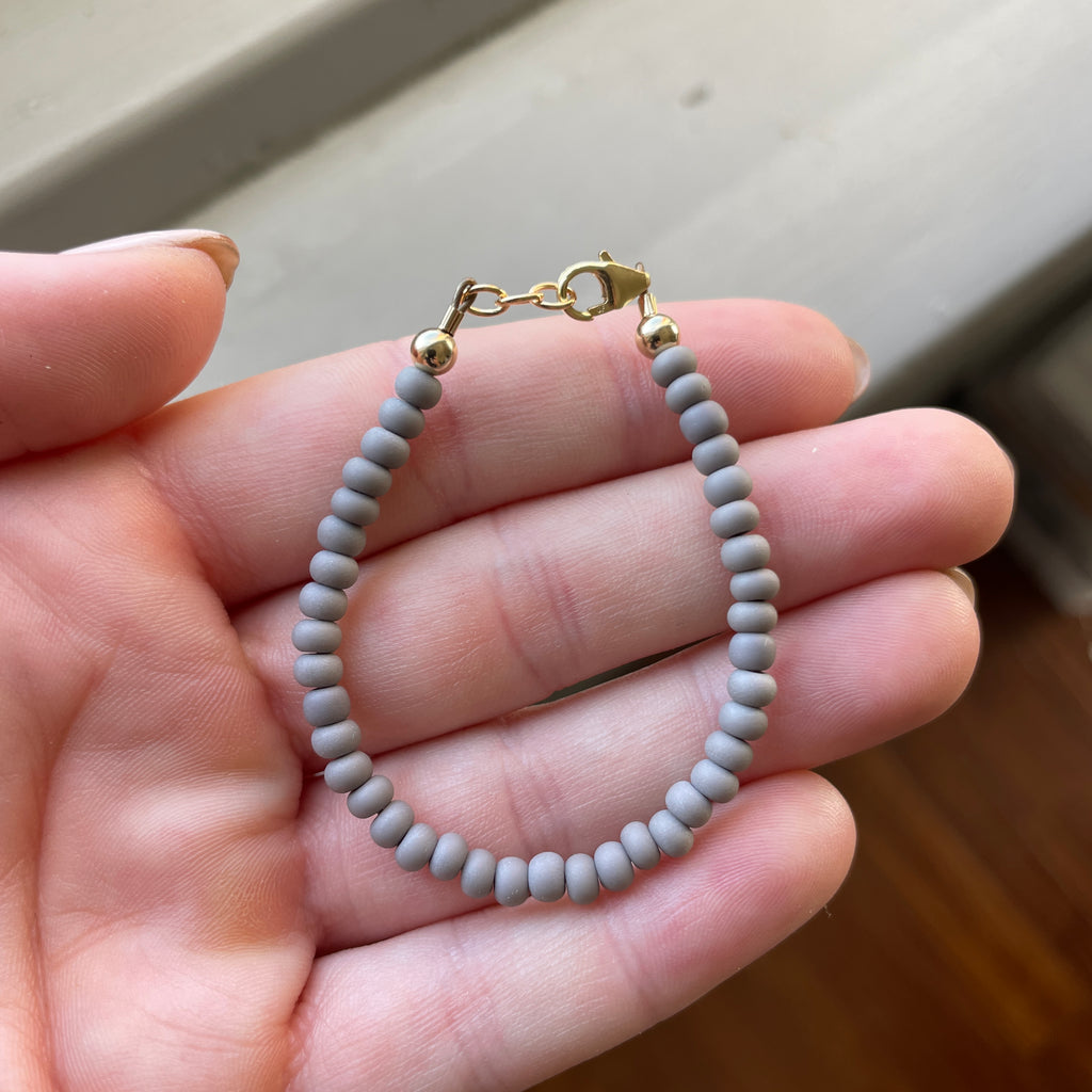 Opaque Gray 4mm Bracelet